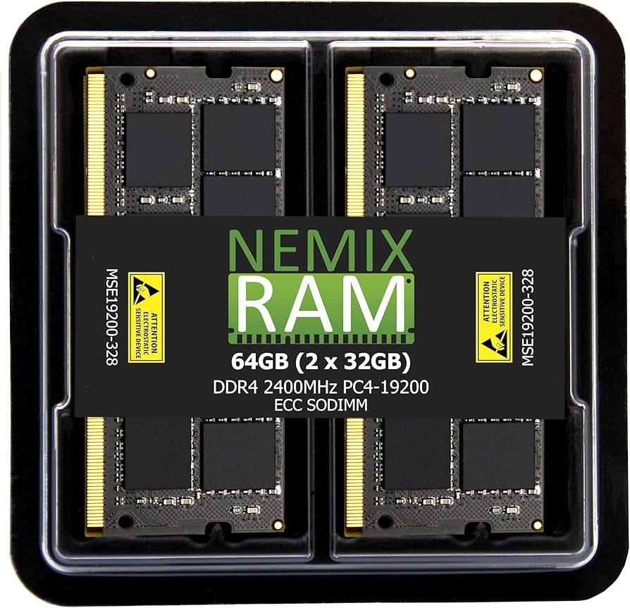 NEMIX RAM 64GB (2X32GB) DDR4 2400MHZ PC4-19200 2Rx8 1.2V CL17 260